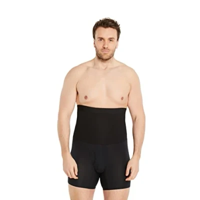 Immagine di FINN Mutanda Contenitiva per Uomo con Effetto Pancia Piatta Boxer Modellante a Vita Alta in Cotone Guaina Nero XXL