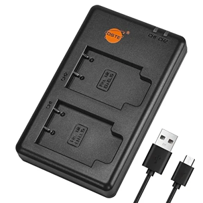 Immagine di DSTE Fast Charging USB Dual Batteria Caricatore Compatibile per Nikon EN EL19,Sony NP BJ1,Nikon Coolpix S100,S2700,S2750,S3100,S3300,S4100,S4150,S4200,S4300,S6400,Sony DSC RX0,RX0 II(DSC RX0M2)