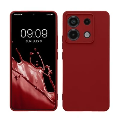 Immagine di kwmobile Custodia Compatibile con Xiaomi Redmi Note 13 Pro 5G / Poco X6 Cover Back Case per Smartphone in Silicone TPU Protezione Gommata rosso rabarbaro