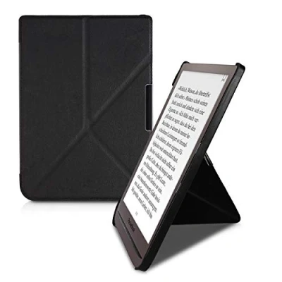 Immagine di kwmobile Custodia Pieghevole Origami Compatibile con Pocketbook InkPad 3/3 Pro/Color/Vivlio 3 Cover Magnetica Pelle PU eReader Stand nero
