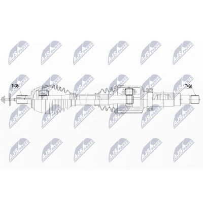 Immagine di NTY NPW VV 125 Albero motore / Semiasse Assale anteriore Dx 918 Cambio manuale VOLVO: V50, C30, S40 II