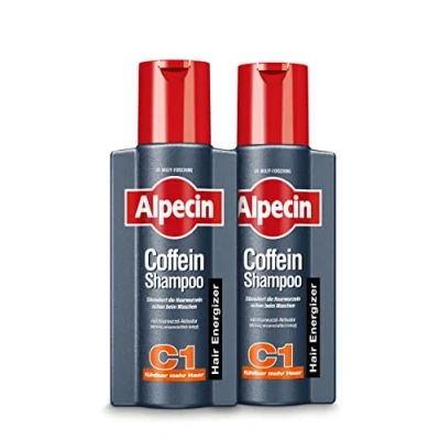 Immagine di Alpecin Shampoo alla caffeina C1, 2 x 250 ml Previene la perdita di capelli ereditaria, ideale per maggior parte dei tipi