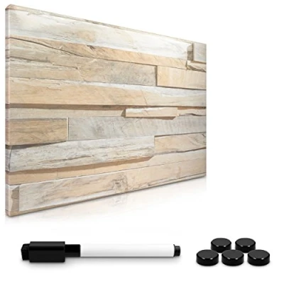 Immagine di Navaris Memo Board lavagna magnetica lavagnetta scrivibile cancellabile con pennarello e calamite bacheca 40x60cm stone wall diversi design