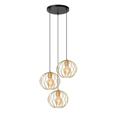 Immagine di Lucide Lampada a sospensione Danza, 3 luci, tonda, oro