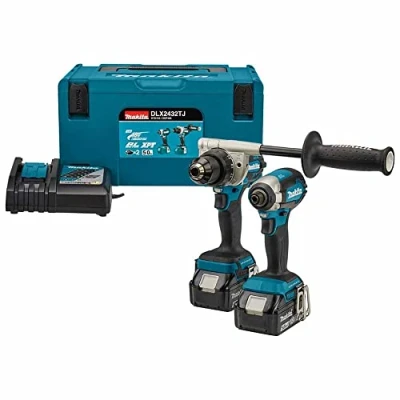 Immagine di Makita DLX 2432 TJ batteria Combo Kit DDF 486 Trapano avvitatore a + percussione DTD 153 2 batterie 5,0 Ah caricatore Makpac