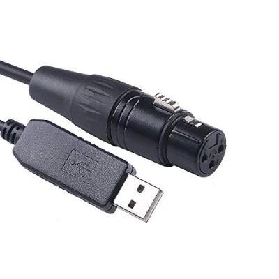 Immagine di Cavo controller da USB a DMX FTDI RS485 interfaccia Dongle Stage Lighting Cable Supporto per styler Software (4,9 m)