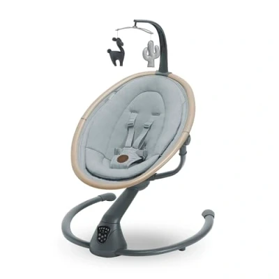 Immagine di Maxi Cosi Cassia Sdraietta Neonati Elettrica per Bambini, 0 6 mesi, max 9 kg, Altalena Neonato Girevole 360, Reclinabile, Rilevamento Automatico Movimento, 5 Velocità, 12 Melodie, Beyond Grey