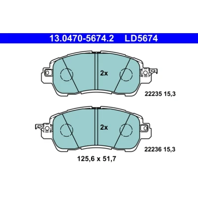 Immagine di ATE 13.0470 5674.2 Kit pastiglie freno con segnalatore acustico usura MAZDA: 2 Hatchback