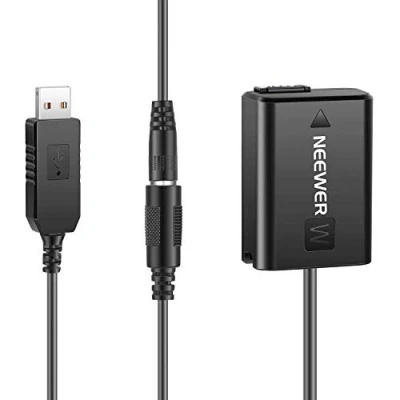 Immagine di NEEWER DC Accoppiatore di ricambio per NP FW50 Batteria Factice Adattatore alimentazione con cavo USB compatibile Sony A7 A7R A7S A7II A7RII A7SII A6500 A6400 A6300 A6100 A6000 NEX5 NEX7 ecc.