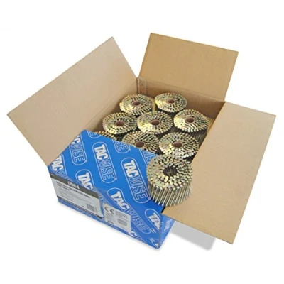 Immagine di Tacwise 0964 Chiodi Galvanizzati in Bobina Piatta Tipo 2,8/64 mm, Punta a Diamante, Annellati e Inclinati di 16, Fascicolati con fil ferro, Confezione da 4000