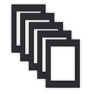 Immagine di nielsen Conservation Cartoncino Passepartout 2,2 mm, set di 5, formato esterno 29,7x42 cm (DIN A3) per immagine 21x29,7 (A4), nero liscio