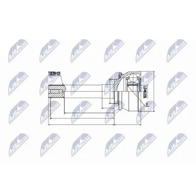 Immagine di NTY NPZ MS 016 Kit Giunto Omocinetico Trasmissione automatica, cambio manuale Assale anteriore Dx, Sx, sul lato del