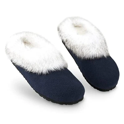 Immagine di DUNLOP Pantofole Donna, Ciabatte Pelose Donna Invernali da Casa Antiscivolo con Suola in Gomma (37 EU, Navy, numeric_37)