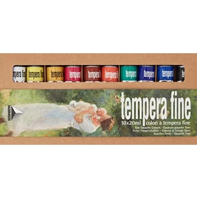 Immagine di Maimeri Scatola In Catone Con 10 Tubi 20ml Colori Assortiti Linea Tempera Fine
