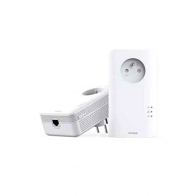 Immagine di STRONG 2 prese CPL 1300 Mbps, presa filtrata e porta Ethernet, compatibile con internet box ideale per multi TV, streaming HD, nessuna configurazione, pronto all&#039;uso
