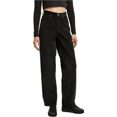 Immagine di Urban Classics Ladies HIGH Waist 90 ́S WIDE LEG Corduroy Pants Pantaloni, Donna, Taglia: 28x28, Black