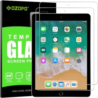 Immagine di GOZOPO Pellicola Protettiva per iPad 9.7 (iPad 6a/5a generazione 2018/2017), Air 1/ 2/ Pro Vetro Temperato [resistente ai graffi] [bordo 2.5D]