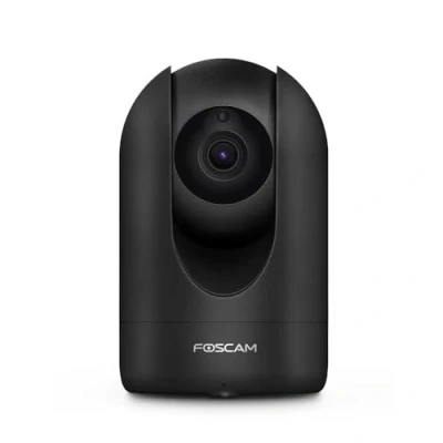 Immagine di FOSCAM R4MN Telecamera IP da interno motorizzata 4MP Nero Wi FI con controllo e pilotaggio a distanza 24/7 Rilevamento movimento allarme Push