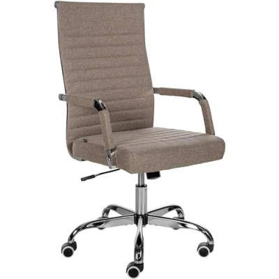 Immagine di CLP Sedia Ergonomica Per Ufficio Amadora I Regolabile In Altezza E Girevole A 360 Gradi Rivestimento Similpelle O Tessuto, Colore:tortora, Materiale:Stoffa