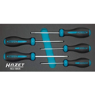 Immagine di HAZET 163 185/5 Kit cacciavite 5 Modulo utensili (inserto di schiuma poliuretanica morbida) HEXAnamic , Safety Insert System