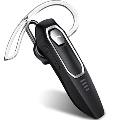 Immagine di Auricolare Singolo Bluetooth 5.0, con cancellazione del rumore, Auricolari mono vivavoce 30 ore di conversazione, Cuffie wireless per camionisti/magazzini