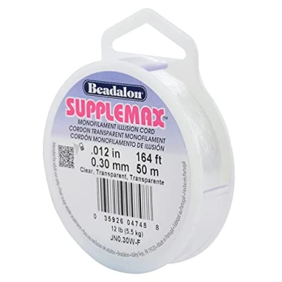 Immagine di Beadalon SuppleMax Illusion Cordoncino per perline, 0,30 mm, monofilamento trasparente, 50 m