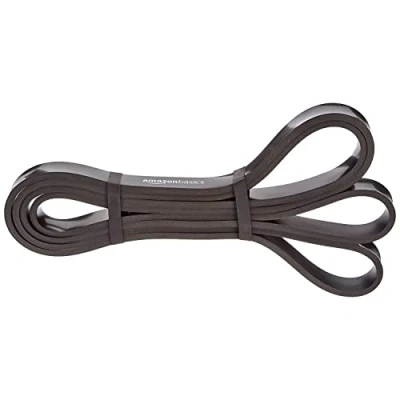 Immagine di Amazon Basics Fascia Elastica di Resistenza e per trazioni alla Sbarra, 13.6 a 27.2 kg (1.9 cm Larghezza), Nero