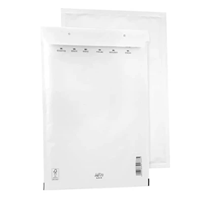 Immagine di 10 buste imbottite Bantex H8 (290 x 370 mm) 18/H, colore bianco, con chiusura autoadesiva