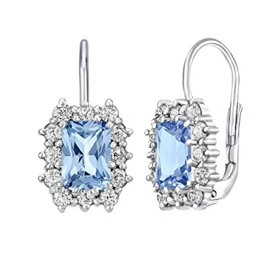 Immagine di SILVEGO Orecchini Argento 925 con Topazio Azzurro Sintetico Rettangolo, SILVEGOB31757bt
