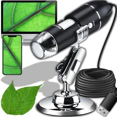 Immagine di Retoo Fotocamera per Microscopio digitale Ingrandimento 1600x Mini portatile 2 MP con endoscopio a 8 LED compatibile Windows XP Vista 8.10 USB supporto