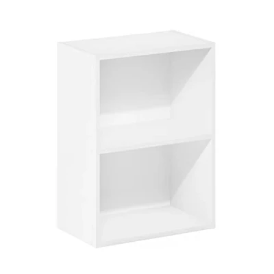 Immagine di Furinno Luder Libreria a 2 Ripiani Aperti, Legno ingegnerizzato, Bianco, Livelli