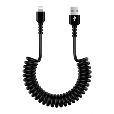 Immagine di cavo a spirale USB Lightning, [MFi certificato] Apple Carplay dati di ricarica per iPhone 14 Pro/14 Plus/14/13/12/11/SE/X/XS/XR/8