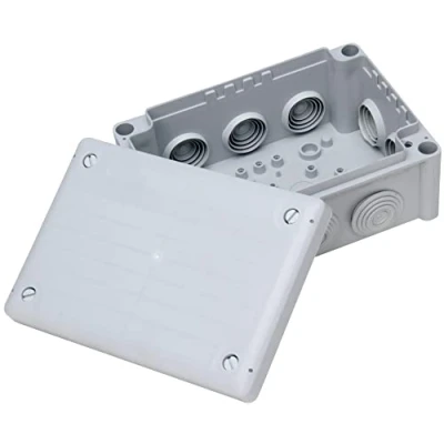 Immagine di Kopp 351013044 scatola di derivazione da parete per ambienti umidi, 152 x 202 85 mm, IP66, collegamento con 10 ingressi cavi M25, grigio,