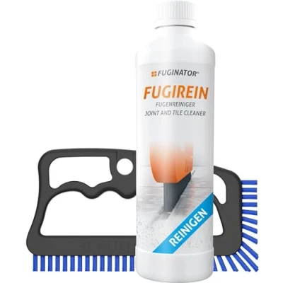 Immagine di FUGINATOR® spazzola per fughe grigio/blu incl. detergente 250 ml set la pulizia delle in bagno, cucina e casa