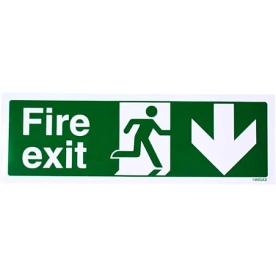 Immagine di Vsafety 21003bp r2 exit Arrow Left, sicuro condizione Sign, 600 x 200 mm, 2 in plastica