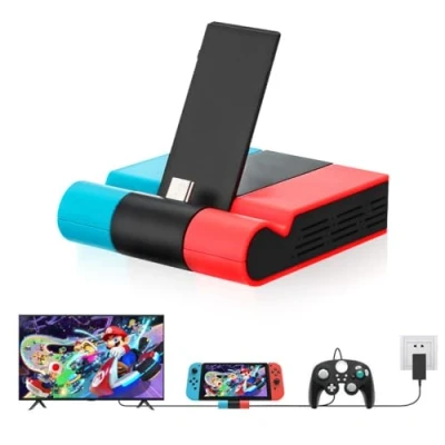 Immagine di dock TV per Switch, adattatore HDMI Switch compatto, docking station portatile con porta USB 3.0 aggiuntiva, di ricarica sostitutivo Nintendo