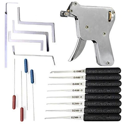Immagine di Loboo Idea kit di strumenti per estrarre chiavi rotte e aprire la serratura della porta, include un attrezzi fabbro, 12 pezzi estrattore chiave rotta 5 tensione fabbro