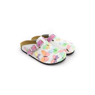 Immagine di Terlik Sabo Suola in Sughero ST221 Zoccoli Pelle Ciabatte Pantofole Scarpe Sabot, Donna, Farfalla, EU 38