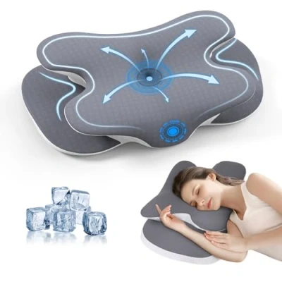 Immagine di JINXIA Cuscino in Memory Foam, per il Collo, Ergonomico Ortopedico Supporto del Collo Chi Dorme sul Fianco, Sulla Schiena e Sullo Stomaco