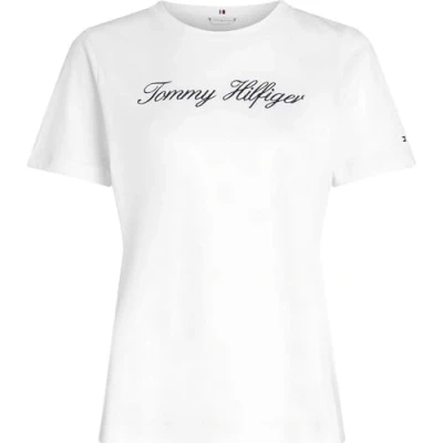 Immagine di Tommy Hilfiger Script Regular Tshirt con stampa, Donna, Taglia: XXS, Ecru