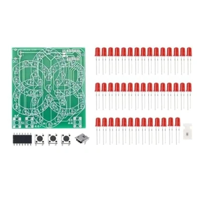 Immagine di Scheda Pratica Saldatura Componenti,43 LED Kit Mulino Vento Elettronico Scorre Luce Fai Da Te