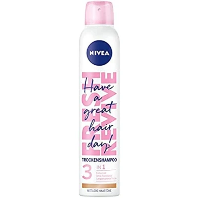 Immagine di NIVEA Fresh Revive Shampoo secco per capelli medi in confezione da 1 (1 x 200 ml), effetto immediato e triplo effetto: extra delicato, senza residui, una freschezza duratura