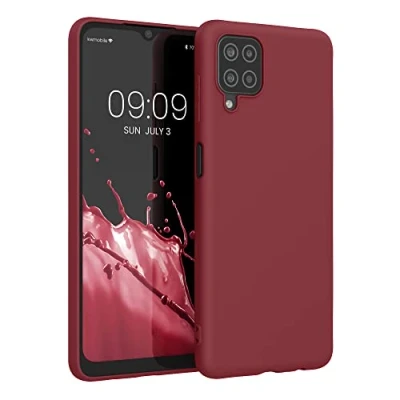 Immagine di kwmobile Custodia Compatibile con Samsung Galaxy A12 Cover Back Case per Smartphone in Silicone TPU Protezione Gommata rosso rabarbaro