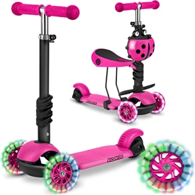 Immagine di Monopattino 3 in 1 per bambini Buggy Ricokids bilanciamento con sedile rosa