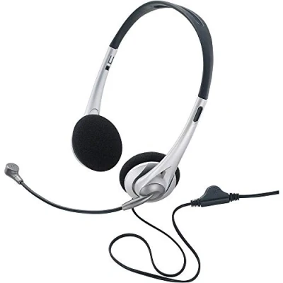 Immagine di Renkforce Computer Cuffie On Ear via cavo Stereo Nero, Argento regolazione del volume