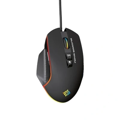 Immagine di NOVA GAMING TAURUS Mouse Gamer cablato Sensore ottico ultra preciso DPI regolabile tra 1200 e 7200, RGB, 13 animazioni LED, 7 pulsanti, bordi antiscivolo, cavo intrecciato resistente da 1,5 m