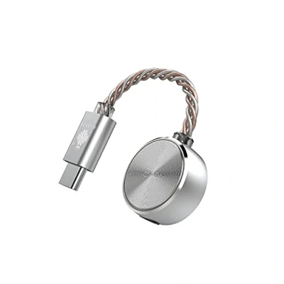 Immagine di HIDIZS S3 PRO Dongle DAC ad alta risoluzione ultra portatile, supporto 8X MQA, PCM fino a 32 bit/384 kHz, amplificatore di decodifica DSD128 convertitore cavo audio tipo C (argento)