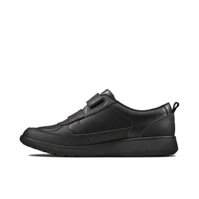 Immagine di Clarks Scape Flare Y, Scarpe per uniforme Bambini e ragazzi, Nero (Black Leather), 37 EU Larga