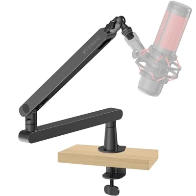 Immagine di Sensic SA 30 LP braccio per microfono a basso profilo, supporto girevole 360, profilo streaming con gestione dei cavi, professionale,