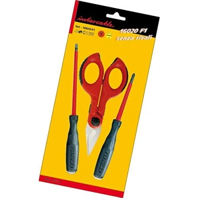 Immagine di Intercable Set F1 16020 Futur 2 Composto da Forbice Spella/Tranciacavi/Giravite, Blisterato